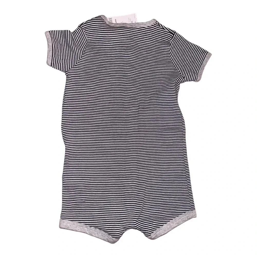 Carter’s Baby Navy Blue Striped Giraffe Scooter Romper 18m